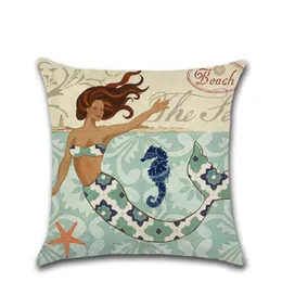 Fashion Mermaid Printing Throw Pillow Case European Style Classical Cushion Cover Comfortable Sofa Pillowcase Home Decor 4 8khb ff