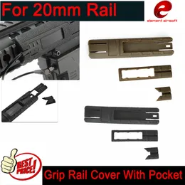 Element Airsoft Flashlight Grip Rail Cover med fickpanel för 20mm Rail Remote Switch