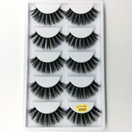 3d mink falska ögonfransar återanvändbara 12sytles 100% riktigt sibirisk hårremsa Falsk ögonfrans smink Long Eyelash Mink Lashes Extension Drop Ship