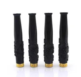 Detachable copper head pull rod double filtration pipe fittings new ebony carving craft solid wood cigarette holder