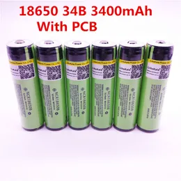 Liitokala 100% Original NCR18650B 18650 3400mAh Uppladdningsbart batteri med 3,7V PCB-ficklampa