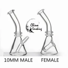 Bécher en verre 5 pouces mini bong 10mm joint mâle-femelle Longueur 127mm Pipe à eau Bubbler Bécher en verre