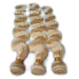 2019 neue Körperwellen-Webart platinblonde Haarverlängerungen brasilianische Haarwebart malaysische indische peruanische Ganzkopf-3-teilige 100 g/Bündel günstig