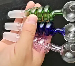 Cor espiral em linha reta, venda por atacado bongs petróleo Burner canal tubos de água tubos de vidro plataformas de óleo fumando18mm macho