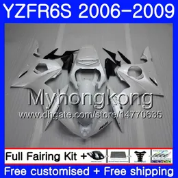 Karosserie für Yamaha YZF R6 S R 6S YZF600 YZFR6S 06 07 08 09 231HM.22 YZF-600 YZF R6S YZF-R6S Pearl White glänzend 2006 2007 2008 2009 Verkleidungsset