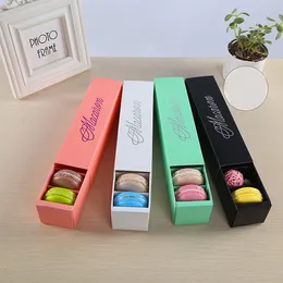 Macaron Box Cake Boxes Home Made Macaron Chocolate Boxes Biscuit Muffin Box Retail Paper Packaging 20.5*5.4*5.3cm wen5050