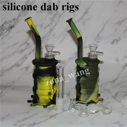 Hookah silikonowa luf Rig Mini Dab Jar Bongs Rura wodna silikonowa olej platformy bębnowe nektar