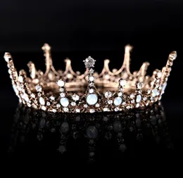 Nowa Moda Ślubna Druhna Silver Crystal Rhinestone Pearl Pageant Princess Flower Headband Crown Tiara Headpieces Biżuteria Band
