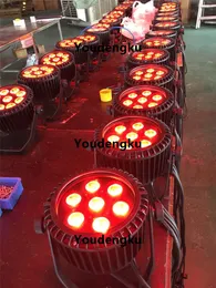 12個7x10W 4 In1 RGBWフラットLED PAR防水屋外スリムパーパル64 RGBW IP65 LED PARライト