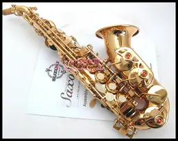 SUZUKI Musical Instruments Soprano B(B) Tune Saxophone High Quality B-flat Pearl Buttons Brass Gold-plated Sax With Case And Accessories