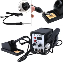 1pcs Kaisi-878D 220V 700W 2 in 1 SMD Digital Display Soldering Station with Hot-Air Gun + Solder Iron(black color)