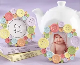 Baby Shower Favors Mini Lovely Button Baby Po Frame Card Holder Wedding Favors whole 50pcslot1943125