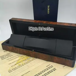 Scatola per orologi in legno FMBOX marrone FM di alta qualità Intera scatola per orologi da donna originale per uomo con sacchetto di carta regalo con carta certificato Pureti262M