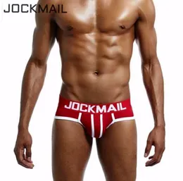 JOCKMAIL Marca Dos Homens Cueca sexy Ponto brincalhão Homens Briefs calzoncillos hombre desliza Homens De Algodão Biquíni Breve cuecas Cueca Gay