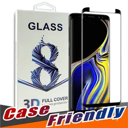 Für S10 5G VERSION Samsung Note 10 S10 S9 S8 Plus S20 NOTE 9 Full Cover 3D Tempered Glass Case Friendly NO LOCH VERSION Displayschutzfolie