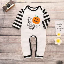 2018 New Halloween Kids Clothes Cotton Baby Romper My 1st Halloween Jumpsuit Toddler Boys Girls Letter Print Cartoon Romper Outfits 6M-5T