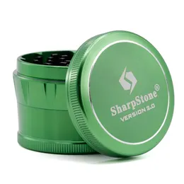 Chamfering Sharpstone Herb Öğütücü 63mm 4 Katmanlar Alüminyum Alaşımlı Sigara İçme Aksesuarları Sharpstone Version 2.0 Tütün