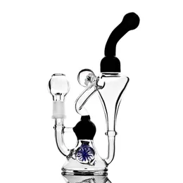 7.8 inchs Tall Hookahs Pink Bong Recycler Dab Rigs Glass Water Bongs Smoke Wax Pipes Beaker Bong wITH 14mm Bowl