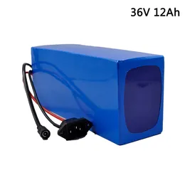 E-BIKE BATTERY 36V 12AH för 18650 2000MAH Inbyggt 15A BMS litiumbatteri 36V med laddare 2A elektrisk cykelbatteri