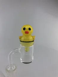Pozostałe zestawy do palenia Super Cute Yellow Duck Glass Cap Top Hole Shi Ying Stick Paznokcie Matkirza Polerowane 14mm Staw
