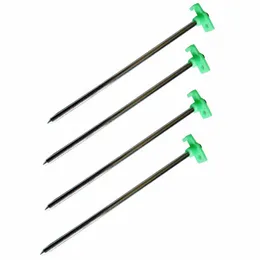 Heavy Durable Metal Tent Peg with Glow in the Dark Stopper