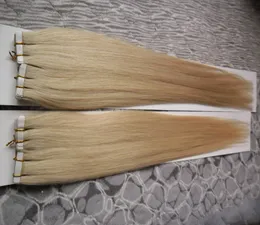 Taśma w ludzkich rozszerzeniach włosów proste 613 # Blondynka taśmy w rozszerzeniach 200g 80 sztuk Remy Taśmy w przedłużaniu włosów