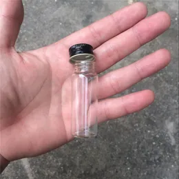 22*60*14mm 14ml Glass Bottles Aluminium Screw Cap Transparent Empty Jars Gift Glass Wishing Bottles 100pcs