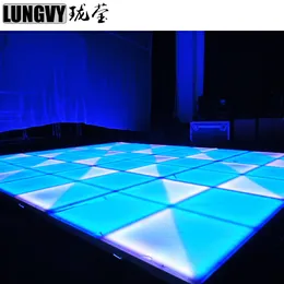 4PCS / Parti 10mm 432PCS LED-lampor RGB Acrylic IP65 LED Dansgolv för scenljus Bröllopsfestbil Visa Disco