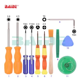 11 in 1 Swith Repair Fix Kit 3.8 mm 4.5 mm Cacciaviti di sicurezza Set di cacciaviti da gioco per Switch Tools Set 64 Console 100 set / lotto