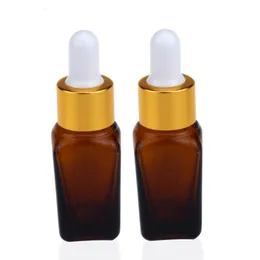 15ml Square Amber Glass Essential Oil Bottle With Dropper, Empty Brown Glass Dropper Glass Bottles LX2522
