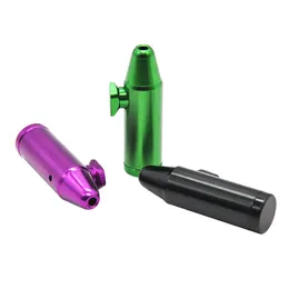 Newest Colorful Mini Bullet Shape Aluminum Alloy Portable Snuff Snorter Sniffer Powder Innovative Design Smoking Pipe Tool Hot Cake DHL Free