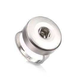 Size 7/8/9/10 Snap Button Rings Stainless Steel Band Copper Base DIY 12MM 18MM Ginger Snap Rings Jewelry