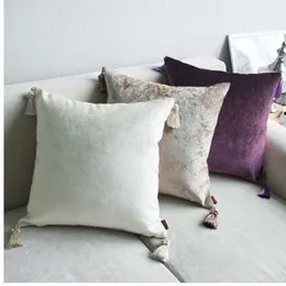 Роскошный бросок подушка бежевая европейская подушка подушка серые декоративные подушки для домашнего декора современные бархатные наволочки для дивана 45x45см