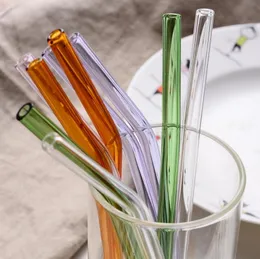 Color heat-resistant crystal glass Drinking straw milk tea juice Pregnant woman lazy milk straw