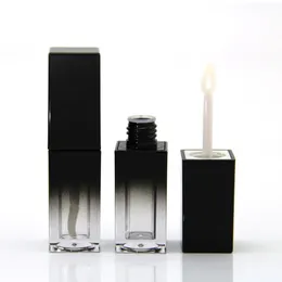 5ml Lip Gloss Packing Bottle Gradient Black Square Lip Glaze Tube Empty Lip Gloss Tube with heart stick Cosmetics Packing Bottle