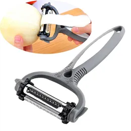 Multifunktionell 360 graders roterande potatis peeler grönsaksklippare frukt melon planer rivare kök gadget 3 knivar peeler