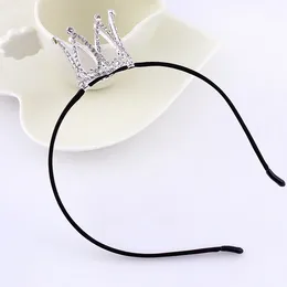 Baby Girls Crystal Crown Headband Shiny Rhinestone Tiara Party Pageant Silver Plated Crown Hairband Wedding Accessories