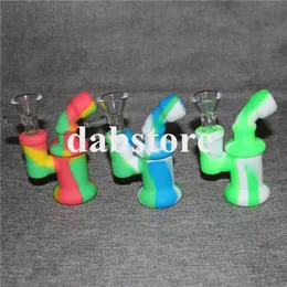 Queimador de Óleo De Silicone quente Borbulhador de água bong tubo de pequenos queimadores tubos bubbler dab rigs Plataforma de petróleo para fumar mini beaker heady bongs