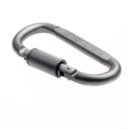 D-formad camping karabiner aluminiumlegering skruv mörkgrå lås krok klipp nyckel ring utomhus camping inte för klättringsverktyg tillbehör