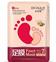 BIOAQUA feet mask Milk and Bamboo Vinegar foot Mask skin Peeling Exfoliating regimen for Feet care Honey nourishing