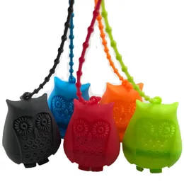 FDA Silicone Cute Owl Shaped Tea Infuser Slicone Reusable Portable Tea Strainer Coffee Filter Empty Tea Bags Leaf Diffuser 50PCS DHL Free