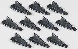 10st / lot Universal Car Roof Mini Carbon Fiber Shark Fin Auto Stickers Inte riktigt Antenn Bilstyling Dekoration Tillbehör