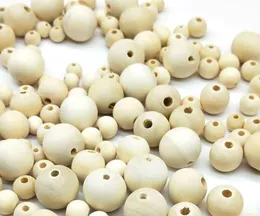 Frete Grátis 500 pcs Natural Rodada Grânulos De Madeira Soltos Spacer Beads Para Fazer Jóias Europeus 6 8 10 12 14mm