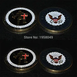 Partihandel 50st/Lot, New U.S.Navy Armor of God Challenge Coin, gratis frakt