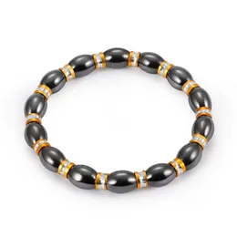 New Arrivals Energy Healing Black Gallston Bangle Gold Alloy Fish Drum Magnetic Therapy Of Beads Elastic Bracelet Unisex