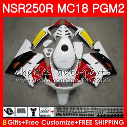Honda NSR 250 R MC18 PGM2 NSR 250R NS250 NSR250R 88 89光沢のあるホワイト78HM.2 MC16 NSR250 R RR NSR250RR 1988 1989 88 89フェアリングキット