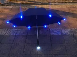 Hot sell 7 Colors Changing Color LED Luminous Transparent Umbrella Rain Kids Women with Flashlight For Friends Best Gift