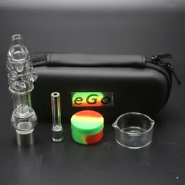 510 Thread Mini Glass Pipe Pro EGO Zipper Kit Dab Rig Glass Water Bong Tubo con titanio Nail Silicon Jar Wax Dabber