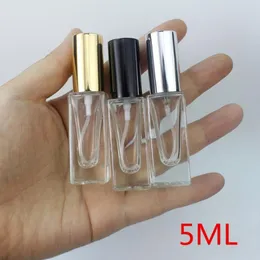 5ml transparent kvadratisk glasflaska Kosmetika Spray Tom flaska Fragrance Packaging Bottle Refillable F613