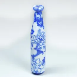 Selling ceramic pipe length 78MM personalized blue and white porcelain